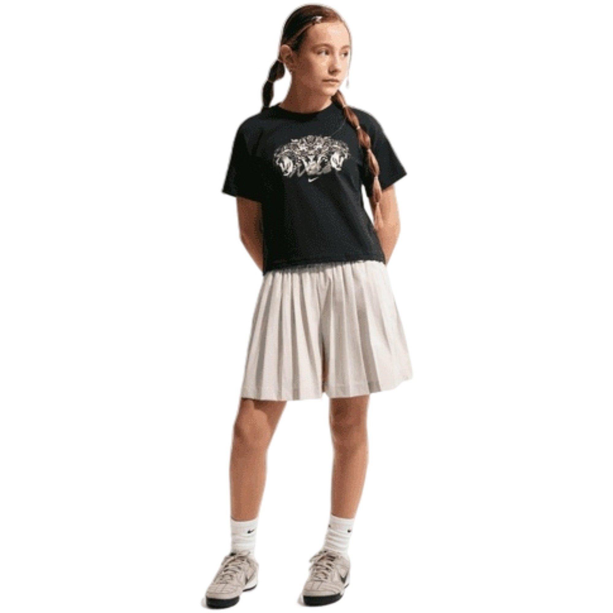 Nike Big Girls' Sportswear Cheetah Print Boxy Tee - RED/OFF WHITE/GUM
